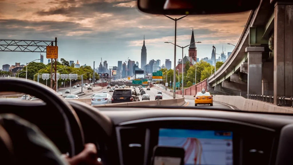 Driver drives on Manhattan streets for the first time.
