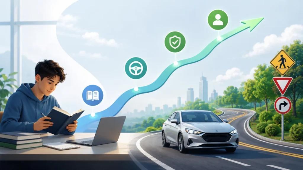 Driver education platform helping learners prepare for written driving tests